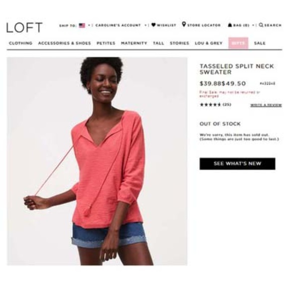 Ann Taylor LOFT Tasseled Split Neck Sweater Size S - Picture 5 of 5